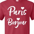 thumbnail image 4 of Inktastic Paris Bonjour with Hearts in White Text T-Shirt, 4 of 5