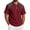 Wine&04#0610R, variant on Fabrcox Short Sleeve Polo Shirts for Men Collared Henley Linen Shirt for Men Breathable Relaxed Fit Color Block Vacation Workout Mens Golf Shirts Gray XL