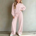 thumbnail image 2 of CYRBOKO 2 Piece Pullover Sweater Sets for Girls, Fall Winter Crew Neck Soft Long Sleeve Girls Clothes Pink Size 9-10 T, 2 of 5