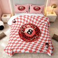 thumbnail image 2 of Erosebridal Billiard Quilt King Casino King Coverlet Set, Crimson Checkered 3pcs 1 Bedspread and 2 Pillowcases, 2 of 7