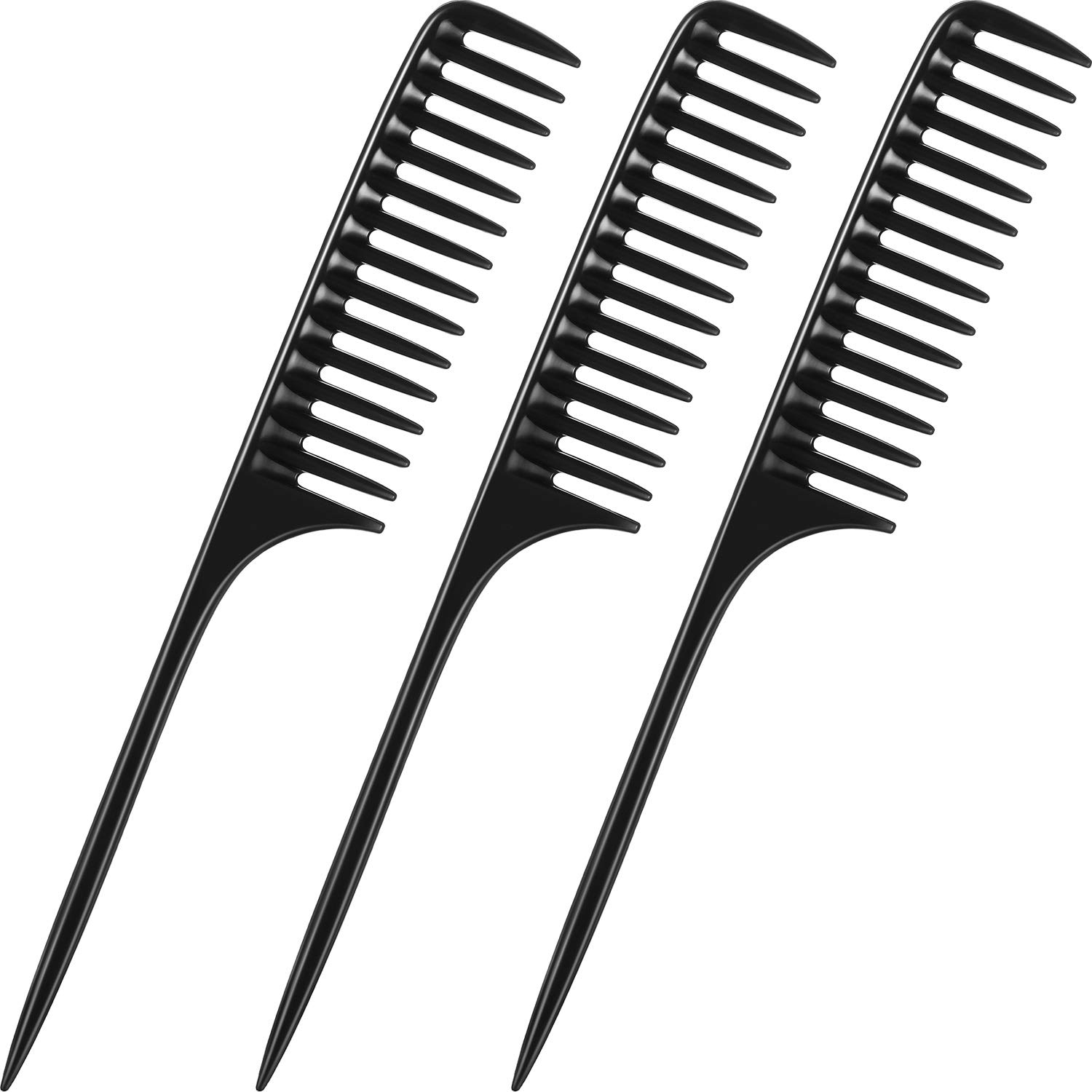 3 Pack Wide Tooth Tail Combs, Black Carbon Comb Fiber Teasing Salon Back  Combs Styling Comb Anti Static Heat Resistant Hair Comb, Suitable for all  Kinds of Hair. - Walmart.com