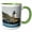 Green/White, variant on 3drose, Castle Hill Lighthouse Behind a Rocky Shoal, 11oz Two-tone Red Mug