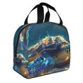 thumbnail image 2 of Fotbe Sunshine Underwater Sand Turtle Bolsa Térmica con Estampado y Forro de Aluminio Grueso Bolsa de Almuerzo con Bolsillo Frontal para Hombres y Mujeres, Ideal para Trabajo, Escuela, 2 of 8
