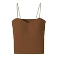thumbnail image 1 of AherBiu Tank Tops with Built in Bras Padded Workout Camisoles Spaghetti Strap Basic Comfy Solid Color Tops, 1 of 3