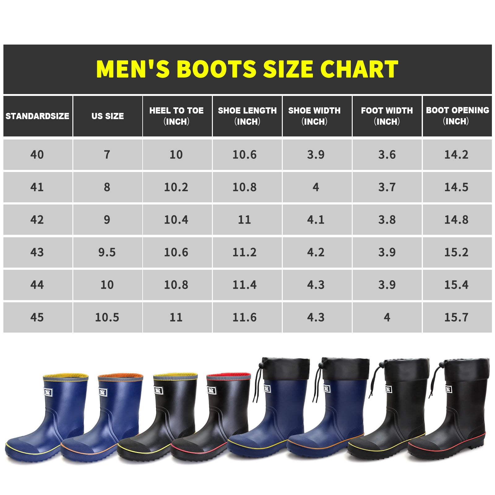 Lcamaw Rubber Rain Boots for Men, Waterproof Men’s Deck Boots with Adjustable Closure, Comfort Lightweight Work Mud Boots, Anti-Slip Mid-Calf Fishing Boots for Farming Gardening Hiking Outdoor