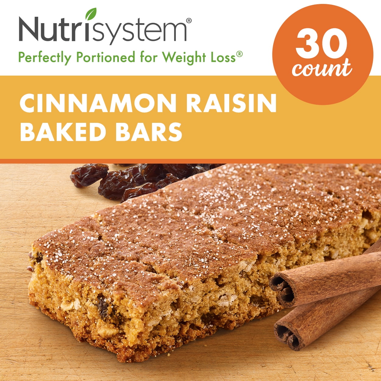 Nutrisystem® Cinnamon Raisin Baked Bars Pack, 30 Count Ready to Eat