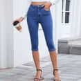 thumbnail image 5 of Haivin Women's Skinny Jeans High Waisted Butt Lift Mid Length Denim Pants Slim Fit Stretchy Push Up Tummy Control Jeggings, 5 of 8