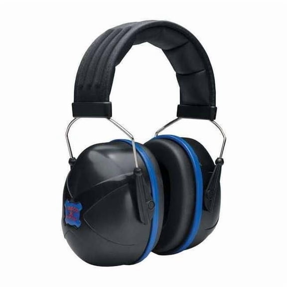 Nextera Over-the-Head Ear Muffs, 30 dB NRR, Passive, General Purpose, Black/Blue