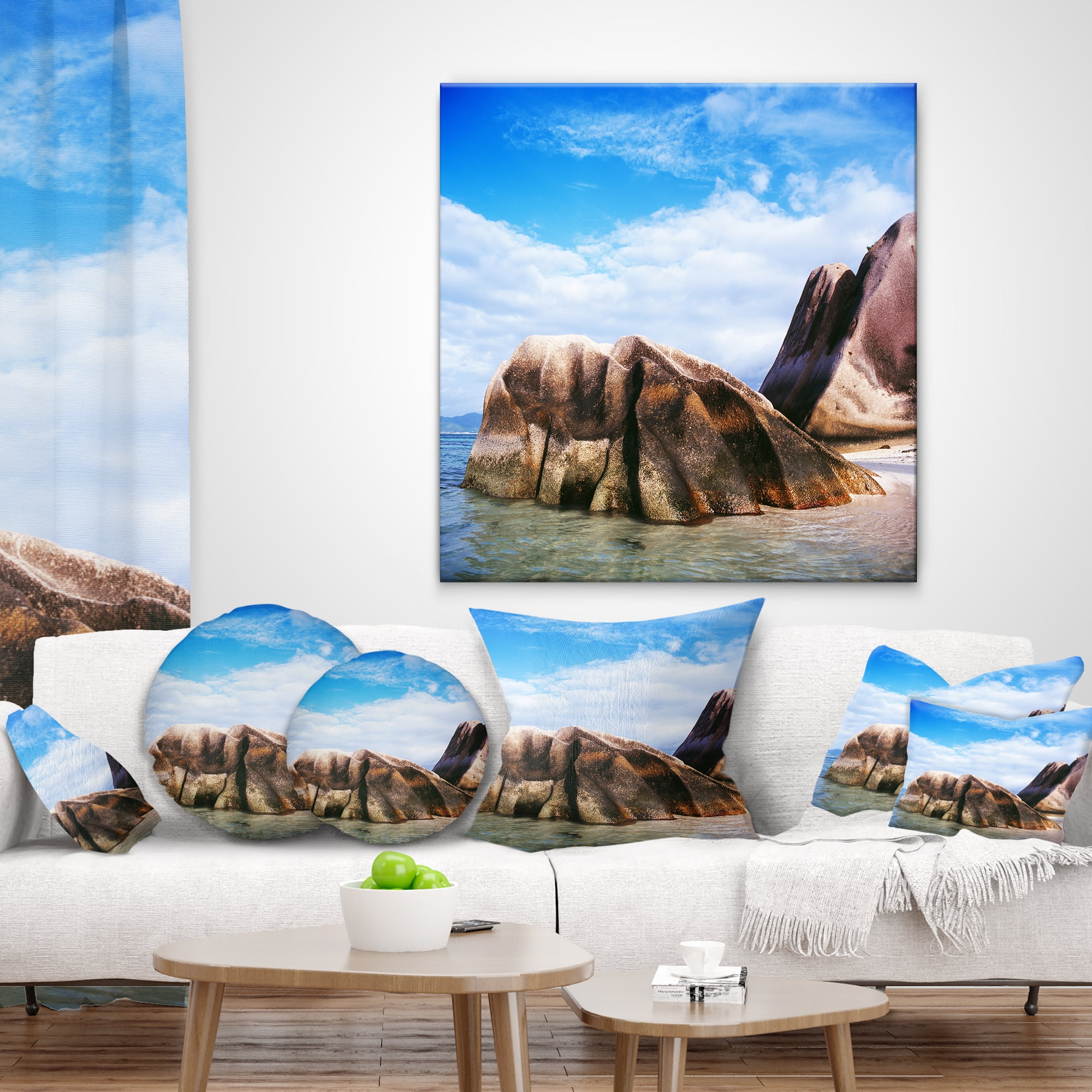 Designart 12" x 20" Multi-color Polyester Throw Pillow