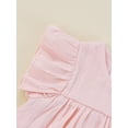 thumbnail image 5 of Seyurigaoka 2Pcs Infant Baby Girls Summer Outfits, Solid Color Round Neck Short Sleeve Lace Tops + Elastic Waist Shorts Set, 5 of 8
