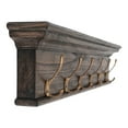 thumbnail image 3 of Home Wall Decorative Antique Brass Hardware 6 Hook Coat Rack - Black, 3 of 7