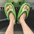 thumbnail image 5 of Anuirheih Flip Flops for Women, Cloud Slides Lightweight Thicken Sole Pillow Slippers Cute Couple Slippers Soft Foam Non-Slip Shower Bathroom Sandals(Army Green), 5 of 9