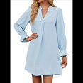 thumbnail image 3 of Vestidos de Verano para Mujer, de Larga, Informales, para Vacaciones en la Playa, Moda 2025 Azul S, 3 of 8