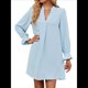 thumbnail image 3 of Vestidos de Verano para Mujer, de Larga, Informales, para Vacaciones en la Playa, Moda 2025 Azul L, 3 of 8