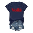 thumbnail image 4 of TSADFHJI Débardeurs pour Femmes avec Soutien-Gorge Intégré Noir T-Shirt à Manches Courtes Col Rond Imprimé Lettre Mode Décontracté L Marine, 4 of 4