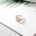 thumbnail image 4 of Gem Stone King 2.04 Ct Peach Simulated Morganite Green Simulated Peridot 18K Rose Gold Plated Silver Ring (Size 8), 4 of 5