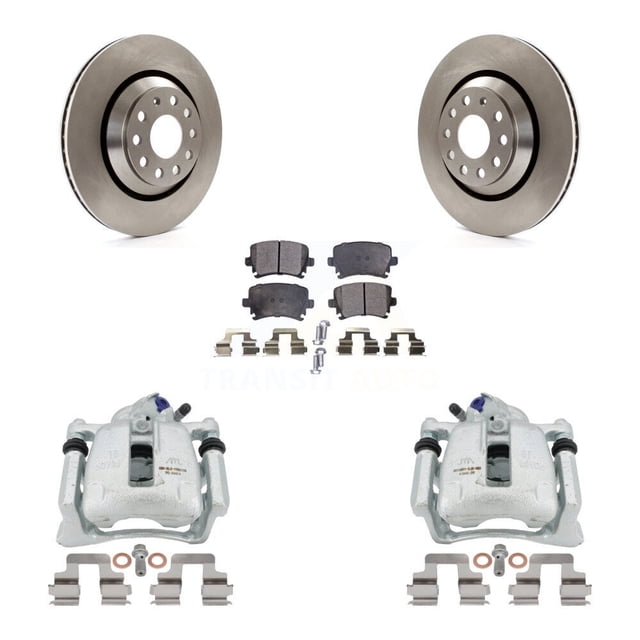 Transit Auto Rear Disc Brake Caliper Rotors and Ceramic Pads Kit for Car Volkswagen CC Passat KC8-100182T