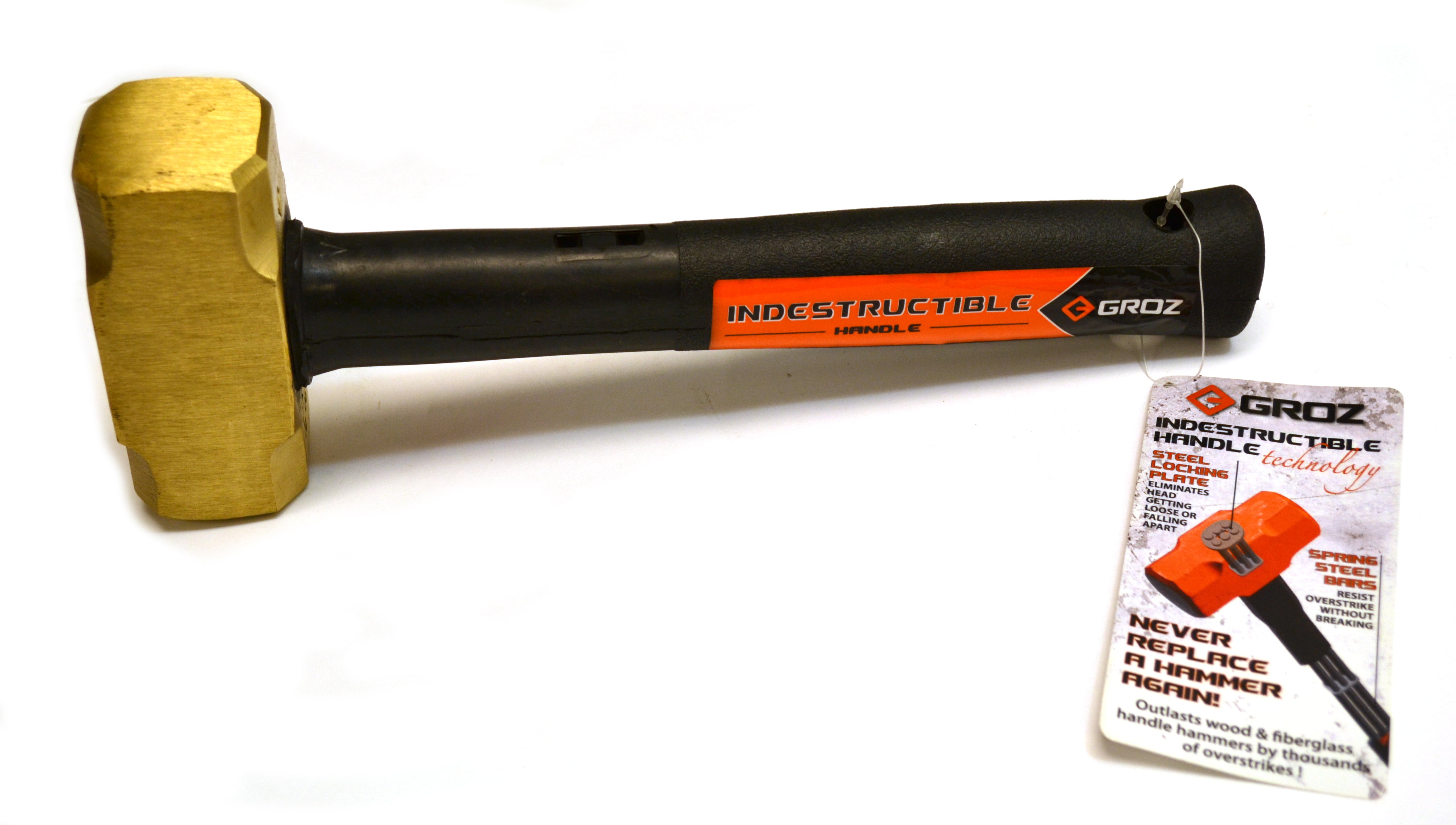ARTESIA TOOL 10 (25.4 cm) Double Headed Nylon Hammer, 1 Non-Marring  Nylon Head Diameter, Ergonomic Wooden Handle