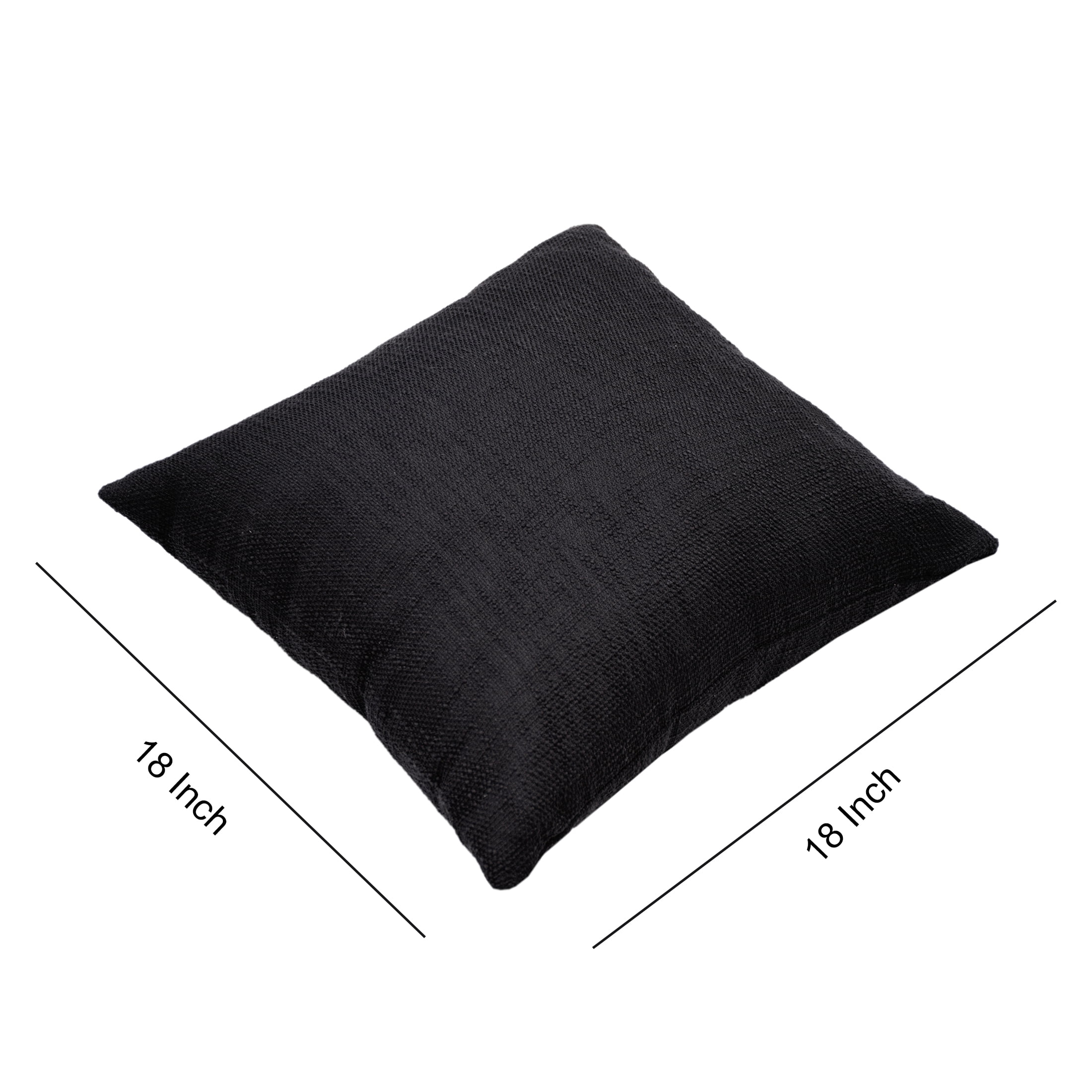 Mainstays 18" x 18" Decorative Throw Pillow, Solid Black Texture Polyester