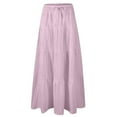 thumbnail image 5 of XUNKUSGA Skirts for Women Solid Color High Waisted A Line Skirt Flared Ruffle Boho Long Skirts for Women Casual Smock Layered Tiered Midi Skirts for Women S-2XL, 5 of 5