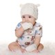 thumbnail image 5 of Gorro y guantes para bebé, conjunto de guantes y gorro para bebé, gorros de punto de invierno, gorros para bebé recién nacido de 0 a 2 meses (M; blanco), 5 of 5
