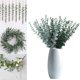 thumbnail image 4 of Plantas artificiales de eucalipto para decoración del hogar, plantas de eucalipto, hojas verdes, Lants falsos, bricolaje para Navidad, boda, coronas de jardín, 12/18/24 piezas, 4 of 4
