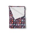 thumbnail image 2 of Grunge Soft Flannel Fleece Throw Blanket, Sketchy Fruits and Botanical Plants, Cozy Plush for Indoor and Outdoor Use, 50" x 60", Plum Multicolor, by Ambesonne, 2 of 5