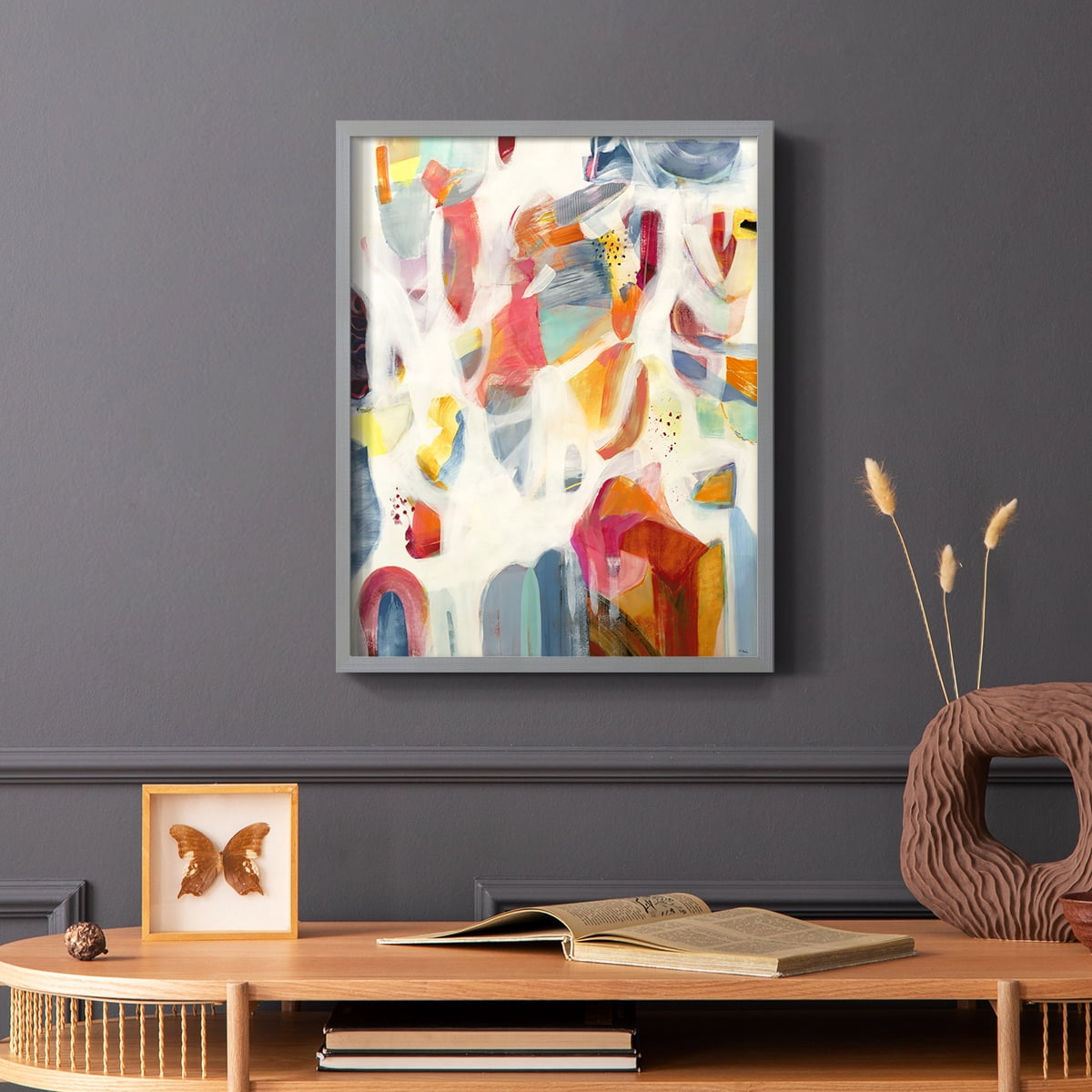 Reawaken in Gray Solid Wood 22 x 28 Framed Print