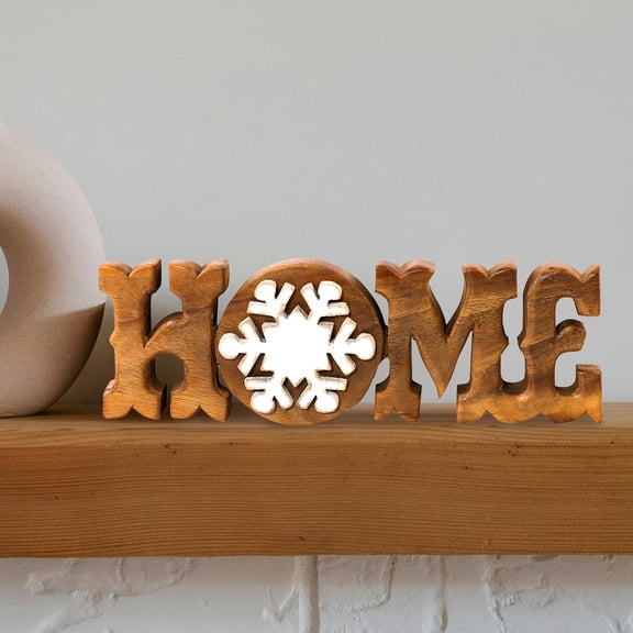 Decozen Handcrafted Solid Wood HOME Letters Sculpture – Gift from Daughter, Son, or Husband for Mother’s Day, Father’s Day, or Valentine’s – Acacia Wood Home Decor