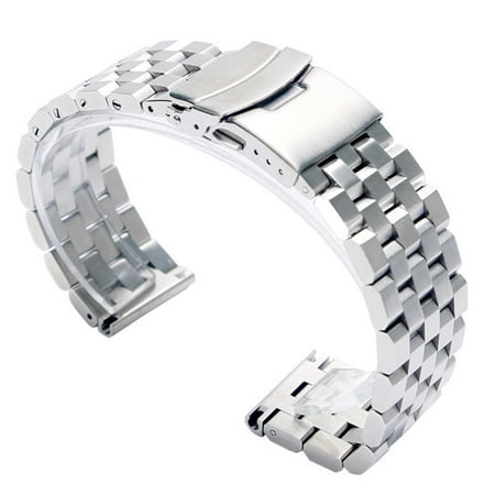 GUYUTING Safety Folding Clasp Watch Band Solid Stainless Steel Adjustable Length Wrist Part For Watch Replacement