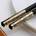 thumbnail image 6 of 1 Pair Black Chopsticks Chinese Style Retro Cutlery Traditional Chopsticks Alloy Environmental Protection Tableware CFC0932 W6I5, 6 of 9