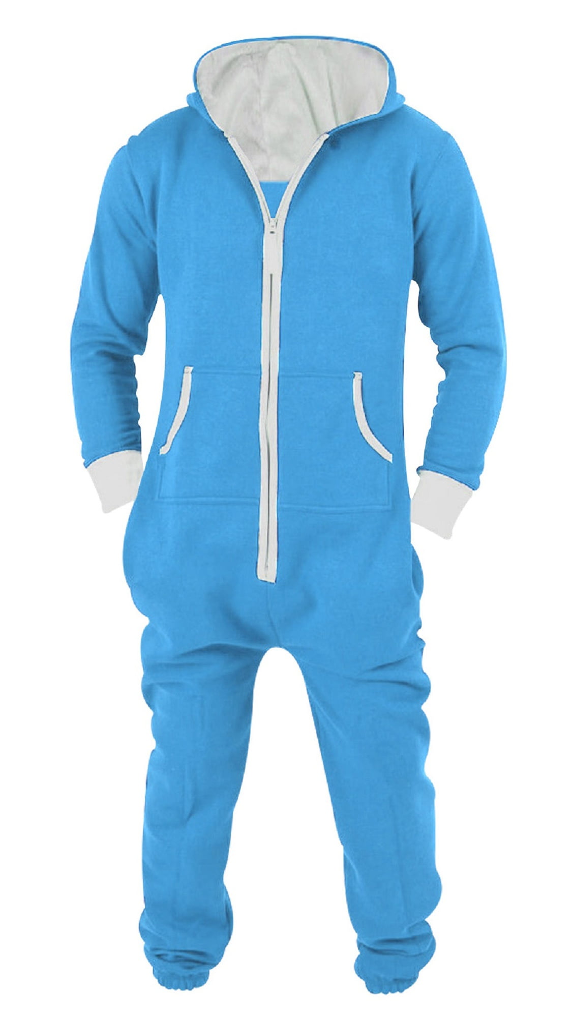 Mens Jumpsuit Non Footed Pajama Unisex One Piece Playsuit Adult ...