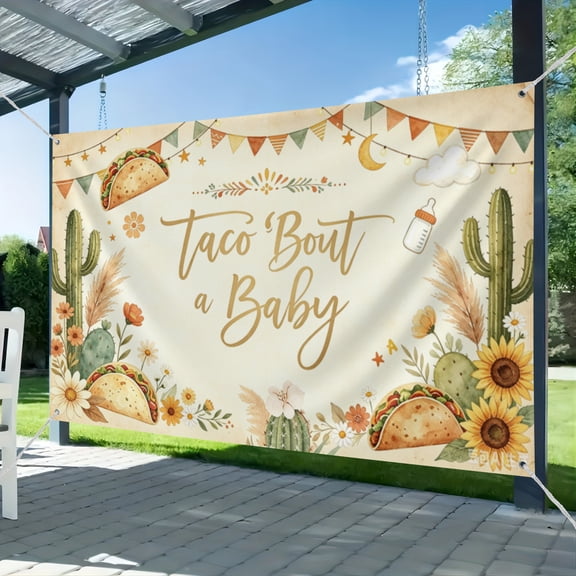 Taco 'Bout A Baby Fiesta Party Decoration Photography Background Cactus Taco Pamp 51*59IN