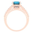 thumbnail image 4 of 2.21ct round cut turquoise 18k rose gold Bridal Wedding Engagement Promise Anniversary Ring for Women size 7, 4 of 7