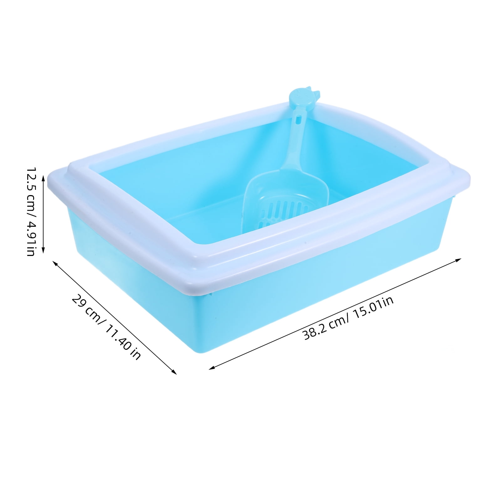 COMPUKAS ABS Material Half Enclosed Cat Toilet with Litter Shield for Small Space Use