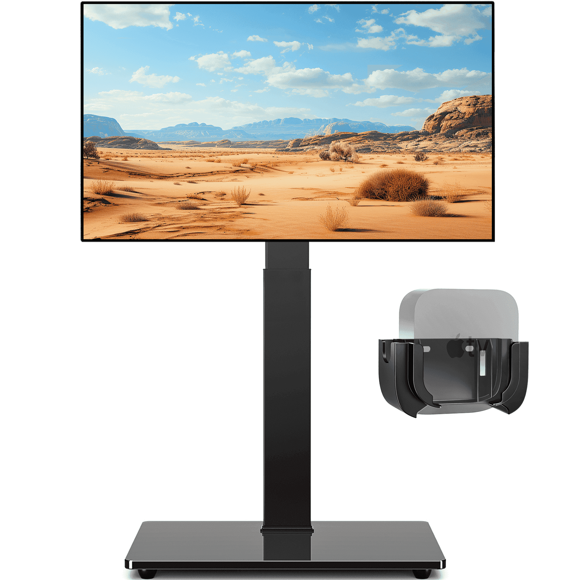 RTVR Swivel Floor TV Mount Stand for 32 to 75 inch Flat Screens up to 110 lbs, Modern Adjustable TV Stand Pole, Max VESA 400x400mm