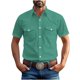 thumbnail image 2 of Yaoyar Mens Summer Vintage Turndown Collar Shirts Short Sleeve Casual Button Down Shirt Beach Vacation Tops, 2 of 6