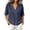 01# Dark Blue, variant on Linen Tops for Women V-Neck Short Sleeve 3/4 Rolled Drop Shoulder Loose Fit Blouse Deep Stretchable Relaxed Summer Casual Work Party Solid Color Tunic Top S-5XL