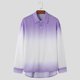 thumbnail image 3 of INCERUN Tops 2024 estilo coreano moda para hombres diseño de color degradado camisas casuales ropa de calle para hombre blusa de manga larga con solapa S-5XL, 3 of 5