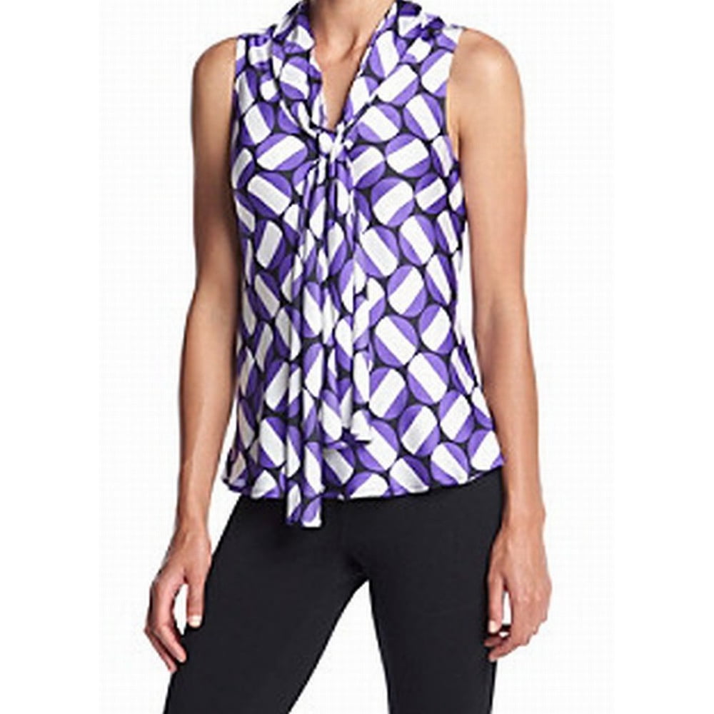 Nine West Nine West NEW Purple White Women's Size XS Polka Dot Neck