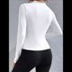 thumbnail image 4 of Camiseta Informal de Larga con Cuello Alto y Fruncido para Mujer, Corte Entallado y Color Liso M, 4 of 7