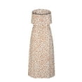 thumbnail image 5 of Wycnly Formal Dresses for Women Sleeveless Tube Top Leopard Print Summer Maxi Dresses Beach Party Sexy Off Shoulder Elastic Waist Slit Swing Dress Khaki xl Under $5, 5 of 7