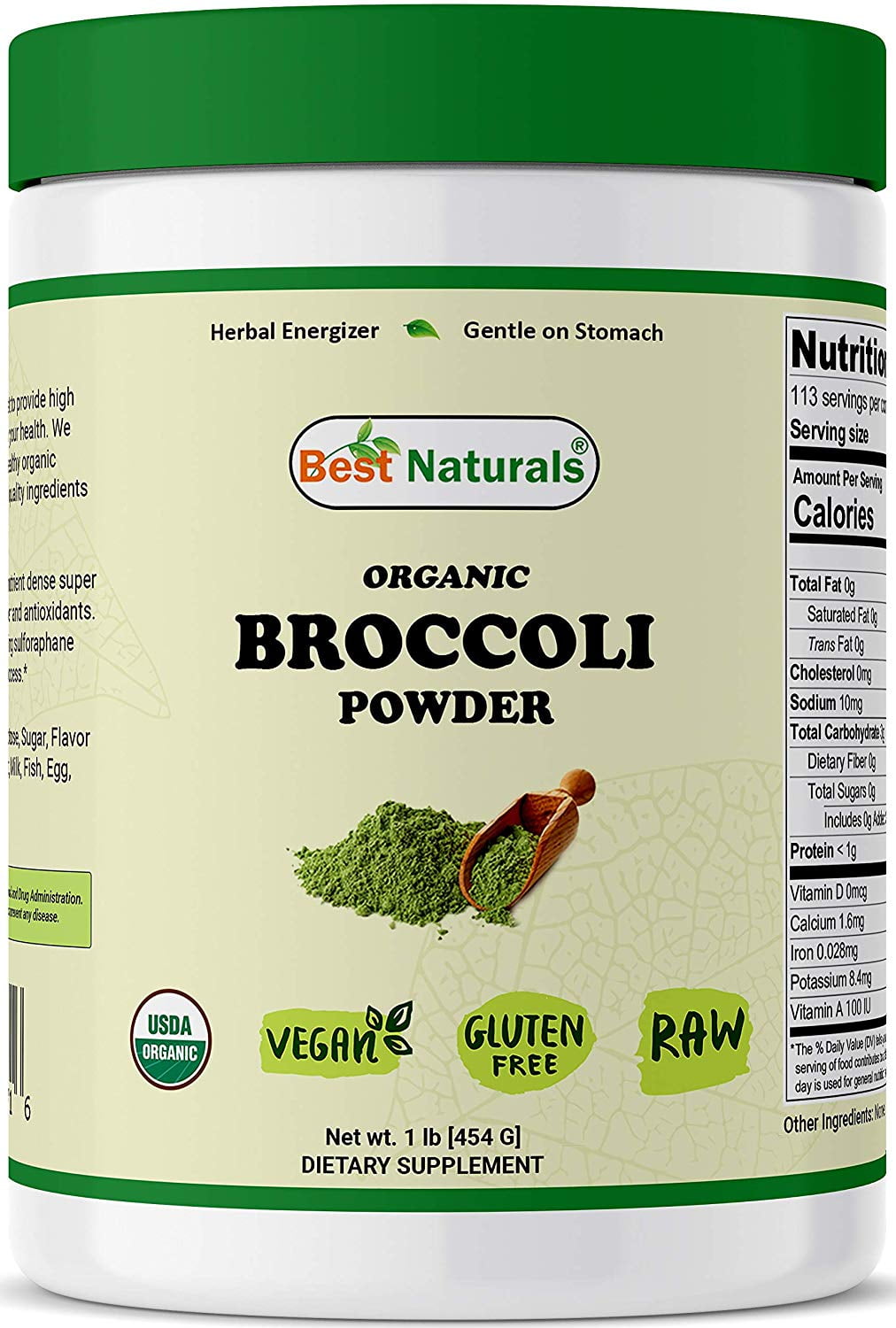 Best Naturals Certified Organic Broccoli Powder 1 Pound (454 Gram