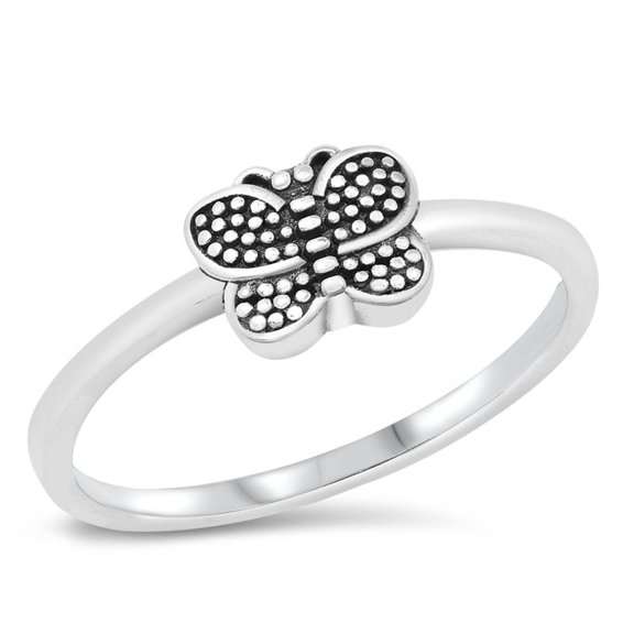 Cute Bali Butterfly Tiny Ring .925 Sterling Silver Band Jewelry Female Male Unisex Size 10