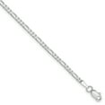thumbnail image 1 of 14k White Gold 10 Inch 2.25mm Figaro Anklet Chain Flat, 1 of 5