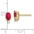 thumbnail image 4 of 14K Yellow Gold 6X4mm Oval Ruby Aa Diamond Earrings (9 X 4) Made In United States xe754r/aa, 4 of 5