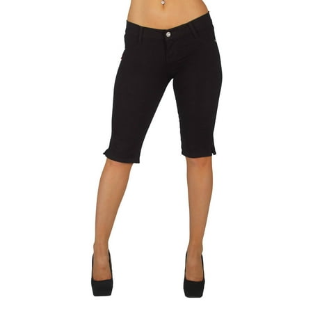 Ladies Bermuda Shorts - Basic Bermuda Premium Stretch Moleton With gentle push up stitching - 10 Colors!