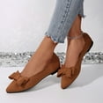 thumbnail image 6 of Miluxas Women's Pointed Toe Knit Bow Ballet Flat Comfortable Breathable Slip On Work office Dress Shoes Lightweight Non-Slip Mam Nurse Walking Shoes Brown 5.5(36), 6 of 9
