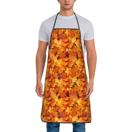 

Junzan Autumn Maple Leaf Pile Print Kitchen Cooking Aprons Chef Apron for Men and Women Professional for Cooking Bib Aprons for Kitchen/Crafting/BBQ/Drawing