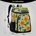 thumbnail image 2 of 36 Can Large Insulated Backpack Cooler, Leakproof Lunch Bag for Work, Picnics, Hiking, Biking & Outdoor Activities, Reusable Travel Tote with Multiple Pockets Vintage Blooming Sunflowers, 2 of 7